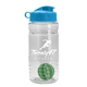 a clear bottle & cyan lid & green mixing ball groove 20 oz tritan(tm) shaker bottle with flip lid and mixing ball