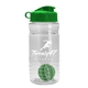 a clear bottle & green lid & green mixing ball groove 20 oz tritan(tm) shaker bottle with flip lid and mixing ball