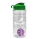 a clear bottle & green lid & violet mixing ball groove 20 oz tritan(tm) shaker bottle with flip lid and mixing ball