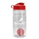 a clear bottle & red lid & red mixing ball groove 20 oz tritan(tm) shaker bottle with flip lid and mixing ball