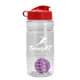 a clear bottle & red lid & violet mixing ball groove 20 oz tritan(tm) shaker bottle with flip lid and mixing ball