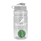 a clear bottle & white lid & green mixing ball groove 20 oz tritan(tm) shaker bottle with flip lid and mixing ball