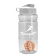 a clear bottle & white lid & orange mixing ball groove 20 oz tritan(tm) shaker bottle with flip lid and mixing ball