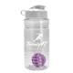 a clear bottle & white lid & violet mixing ball groove 20 oz tritan(tm) shaker bottle with flip lid and mixing ball