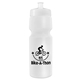 aerial view a white bottle & white lid 24 oz venture bike white water bottle, image 1 of 2