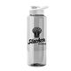 a clear bottle & white lid the guzzler - 32 oz transparent bottle with drink thru lid