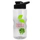 a clear bottle & black lid & lime green mixing ball mini mountain 22 oz tritan(tm) shaker bottle with drink thru lid