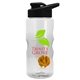 a clear bottle & black lid & orange mixing ball mini mountain 22 oz tritan(tm) shaker bottle with drink thru lid