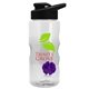a clear bottle & black lid & violet mixing ball mini mountain 22 oz tritan(tm) shaker bottle with drink thru lid
