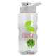 a clear bottle & white lid & lime green mixing ball mini mountain 22 oz tritan(tm) shaker bottle with drink thru lid