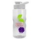 a clear bottle & white lid & violet mixing ball mini mountain 22 oz tritan(tm) shaker bottle with drink thru lid