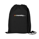 a black non woven drawstring backpack - full color