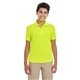 aerial view a safty yellow core365 youth origin performance piqu polo - all, image 1 of 6