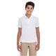 aerial view a white core365 youth origin performance piqu polo - all, image 1 of 6