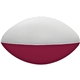 a burgundy & white 7 2- toned foam football