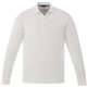 aerial view a white mens mori long sleeve performance polo, image 1 of 4