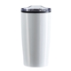 aerial view a white color splash 20 oz economy stainless steel tumbler, image 1 of 2