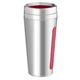 aerial view a silver/red dual - grip travel tumbler - 15 oz, image 1 of 3