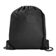 a black non woven poly pro drawstring bag 14w x 16.5h