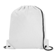 a white non woven poly pro drawstring bag 14w x 16.5h