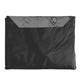aerial view a black pvc vinyl poncho, image 1 of 3