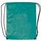 aerial view a teal nylon multi color drawstring cinch closure backpack 13.5 x 16.5, image 1 of 2
