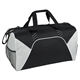 aerial view a black/gray color panel sport duffel, image 1 of 2
