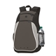 aerial view a charcoal atchison polyester peewee backpack, image 1 of 2