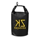 aerial view a black 5l water - resistant dry bag, image 1 of 4