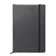 aerial view a black pmsblack promotional custom neoskin(r) hard cover journal notebook, image 1 of 3