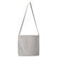 aerial view a ivory white orangebag 12 oz natural cotton canvas messenger tote bag, shoulder strap handle, image 1 of 2