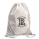 aerial view a ivory white orangebag 6 oz natural cotton canvas backpack, drawstring closure, image 1 of 2