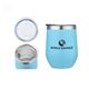12 oz Aqua Double - Walled Wine Cup, Stainless Steel Liner w / Leakproof Lid Sipping Hole
