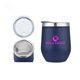 12 oz Blue Double - Walled Wine Cup, Stainless Steel Liner w / Leakproof Lid Sipping Hole