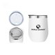 12 oz White Double - Walled Wine Cup, Stainless Steel Liner w / Leakproof Lid Sipping Hole
