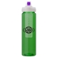 a green body & clear infuser & purple lid newport 25 oz pet bottle with flip spout infuser
