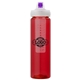a red body & clear infuser & purple lid newport 25 oz pet bottle with flip spout infuser