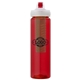 a red body & green infuser & red lid newport 25 oz pet bottle with flip spout infuser