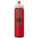 a red body & green infuser & orange lid newport 25 oz pet bottle with flip spout infuser