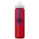 a red body & navy infuser & clear lid newport 25 oz pet bottle with flip spout infuser