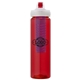 a red body & navy infuser & red lid newport 25 oz pet bottle with flip spout infuser