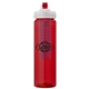 a red body & purple infuser & red lid newport 25 oz pet bottle with flip spout infuser
