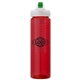 a red body & red infuser & green lid newport 25 oz pet bottle with flip spout infuser