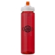 a red body & red infuser & orange lid newport 25 oz pet bottle with flip spout infuser