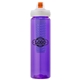 a purple body & navy infuser & orange lid newport 25 oz pet bottle with flip spout infuser