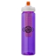a purple body & red infuser & orange lid newport 25 oz pet bottle with flip spout infuser