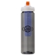 a smoke body & navy infuser & orange lid newport 25 oz pet bottle with flip spout infuser