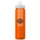 a orange body & clear infuser & clear lid newport 25 oz pet bottle with flip spout infuser