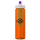 a orange body & green infuser & purple lid newport 25 oz pet bottle with flip spout infuser