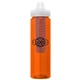 a orange body & navy infuser & clear lid newport 25 oz pet bottle with flip spout infuser